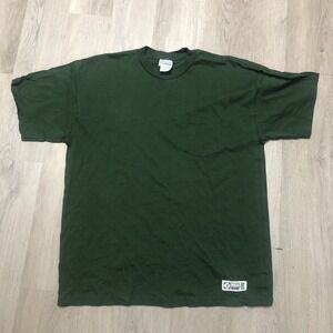 Vintage Discus Shirt Mens 2XL Green Blank Short Sleeve Made In USA